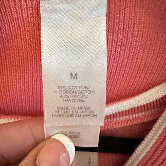 Y2k Vintage Emma James Pink-white cotton blend classic cardigan and tank set M - Picture 5 of 15